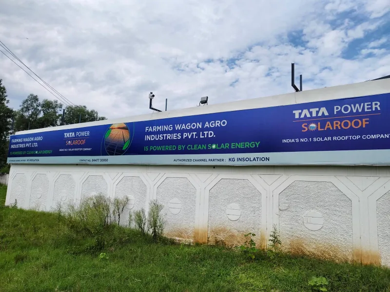 The boundary wall sign: powered by clean solar energy