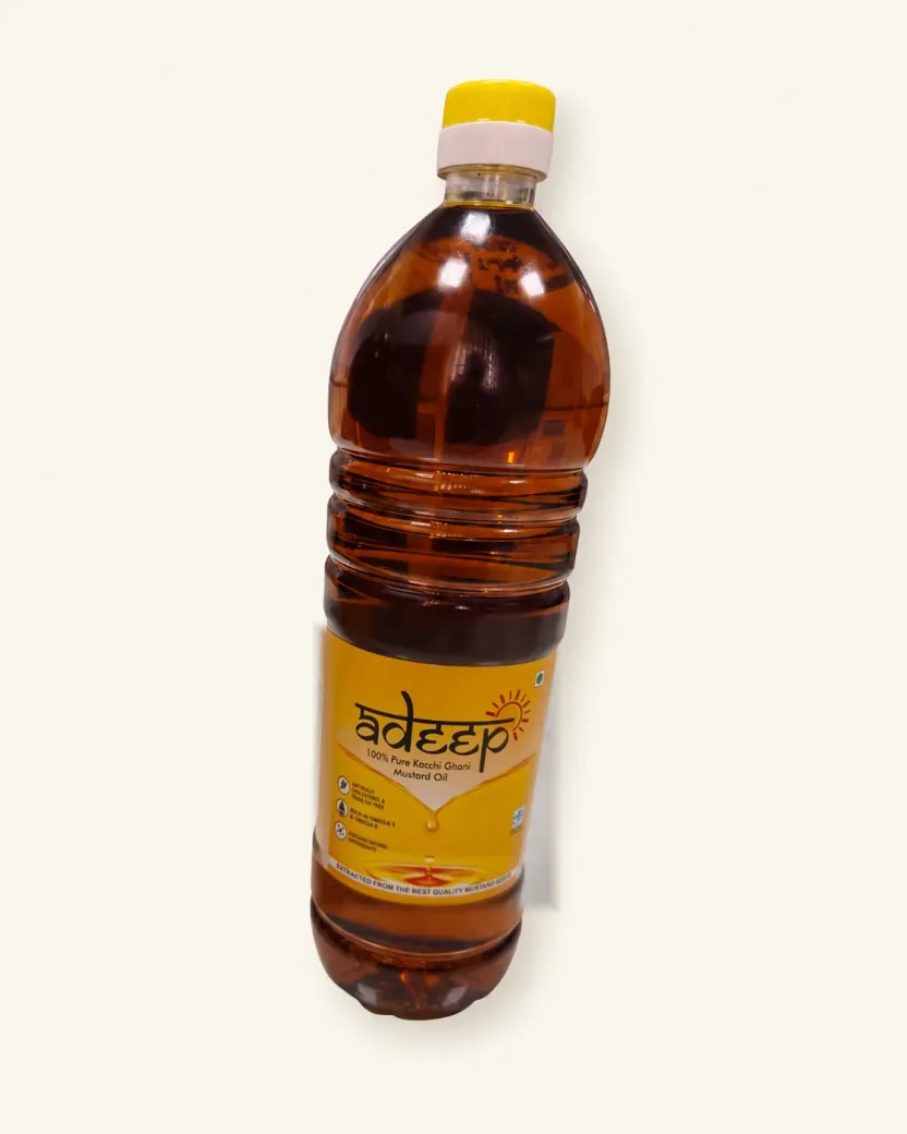 adeep Kachi Ghani Mustard Oil, 1 L bottle