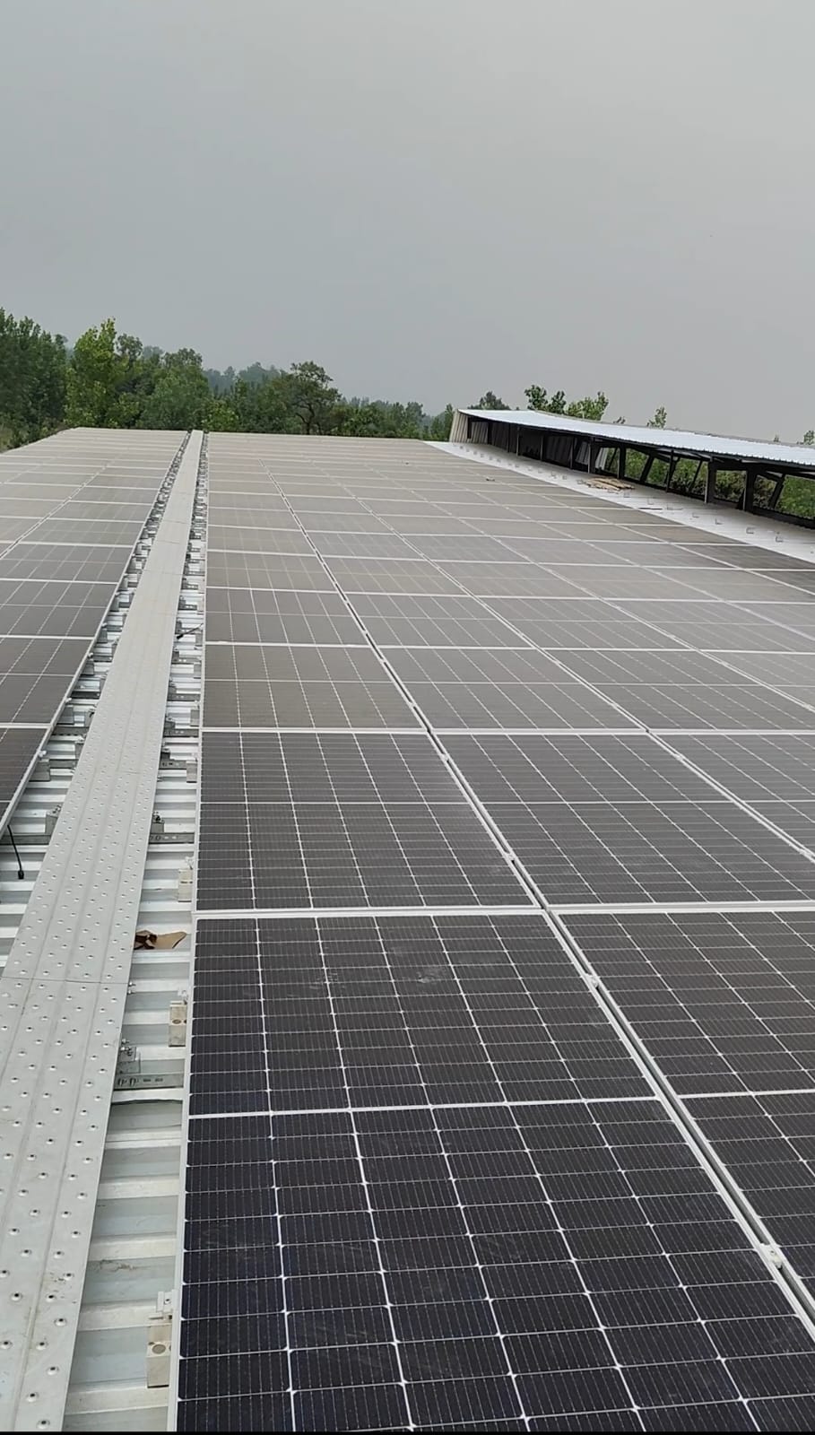 Solar panels powering the Farming Wagon factory
